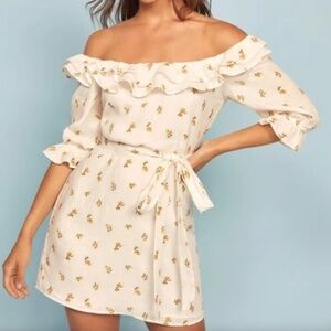 Reformation Indio Linen Floral Mini Dress
